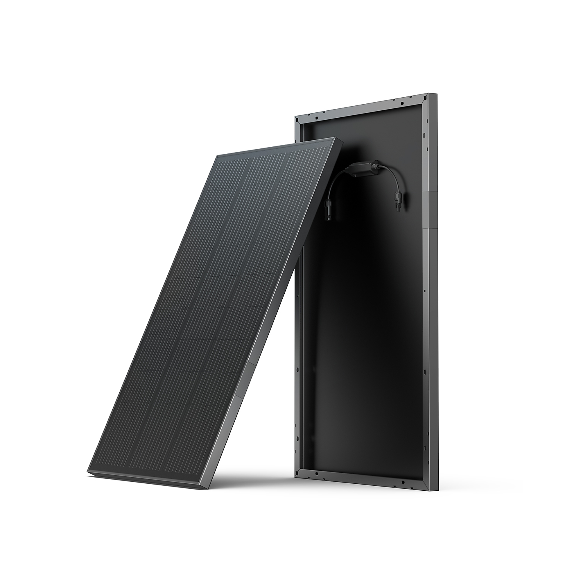 EcoFlow, 2PCS 100W Rigid Solar Panel+2sets Mounting Feet, Running Watts 100 Surge Watts 100 Model# ZMS331-2-AKIT-2